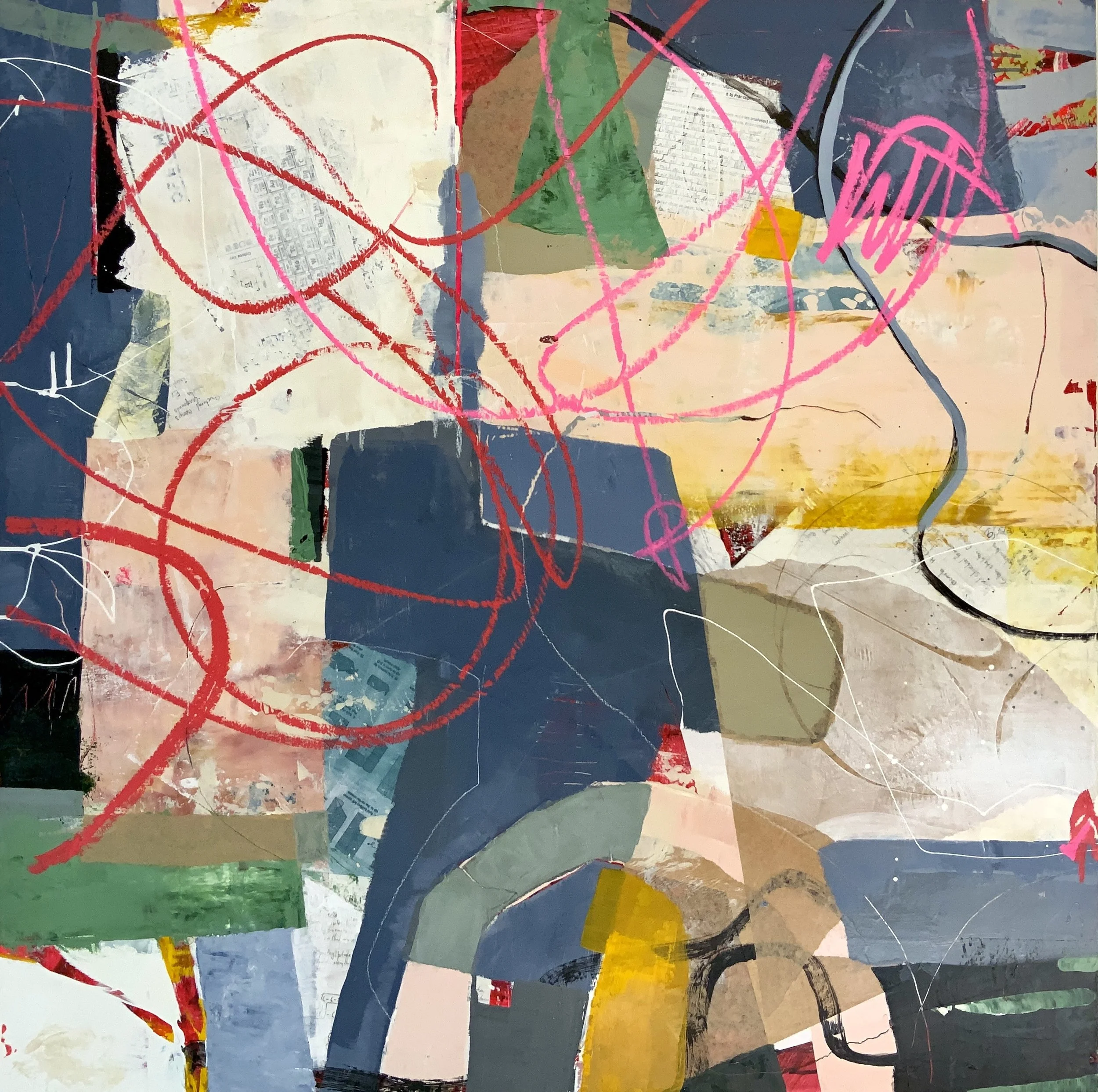 They've Got Chemistry 2022  Mixed media on board, 36x36 inches
