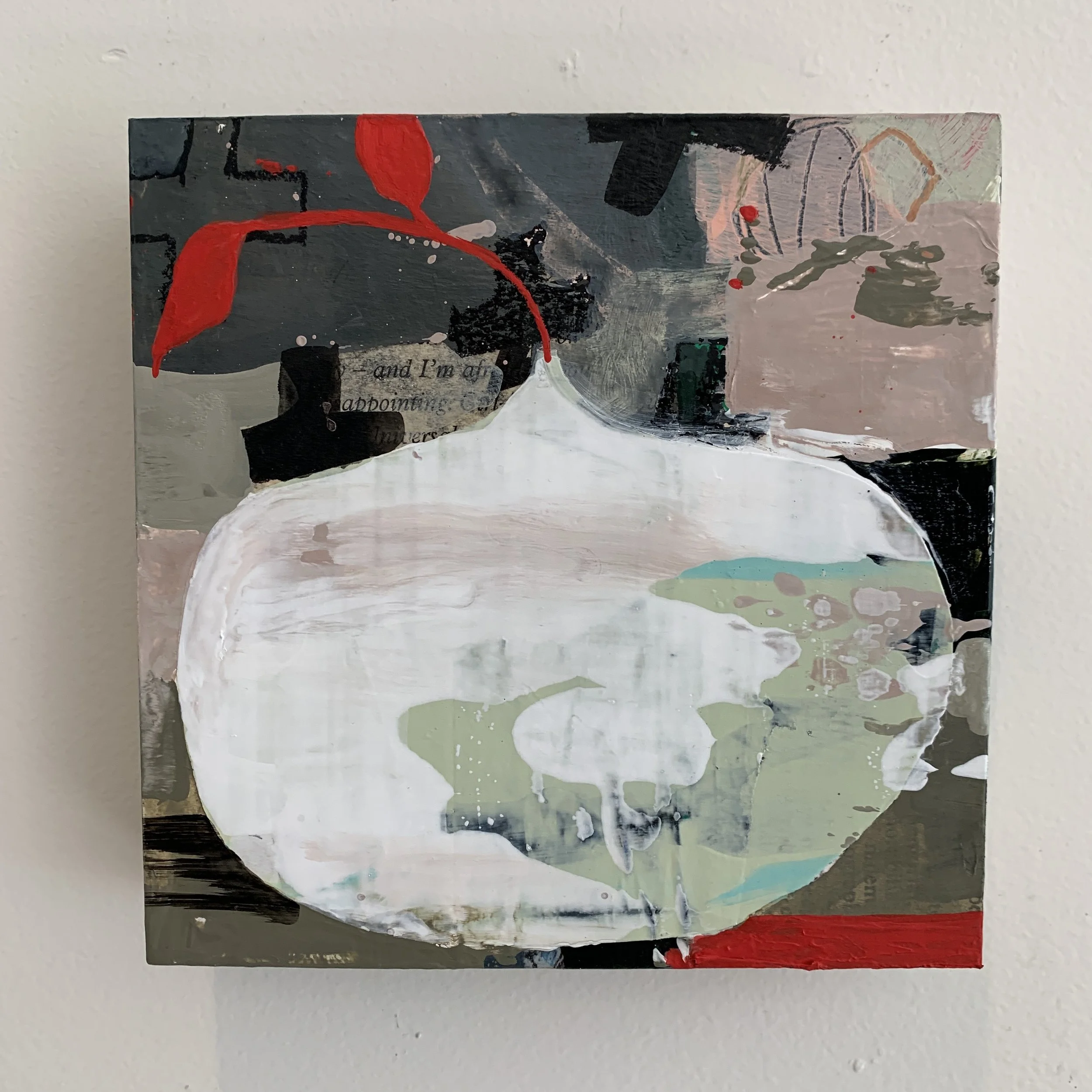 Mini Vase 5 2023  |  Mixed media on board, 6 x 6 inches SOLD