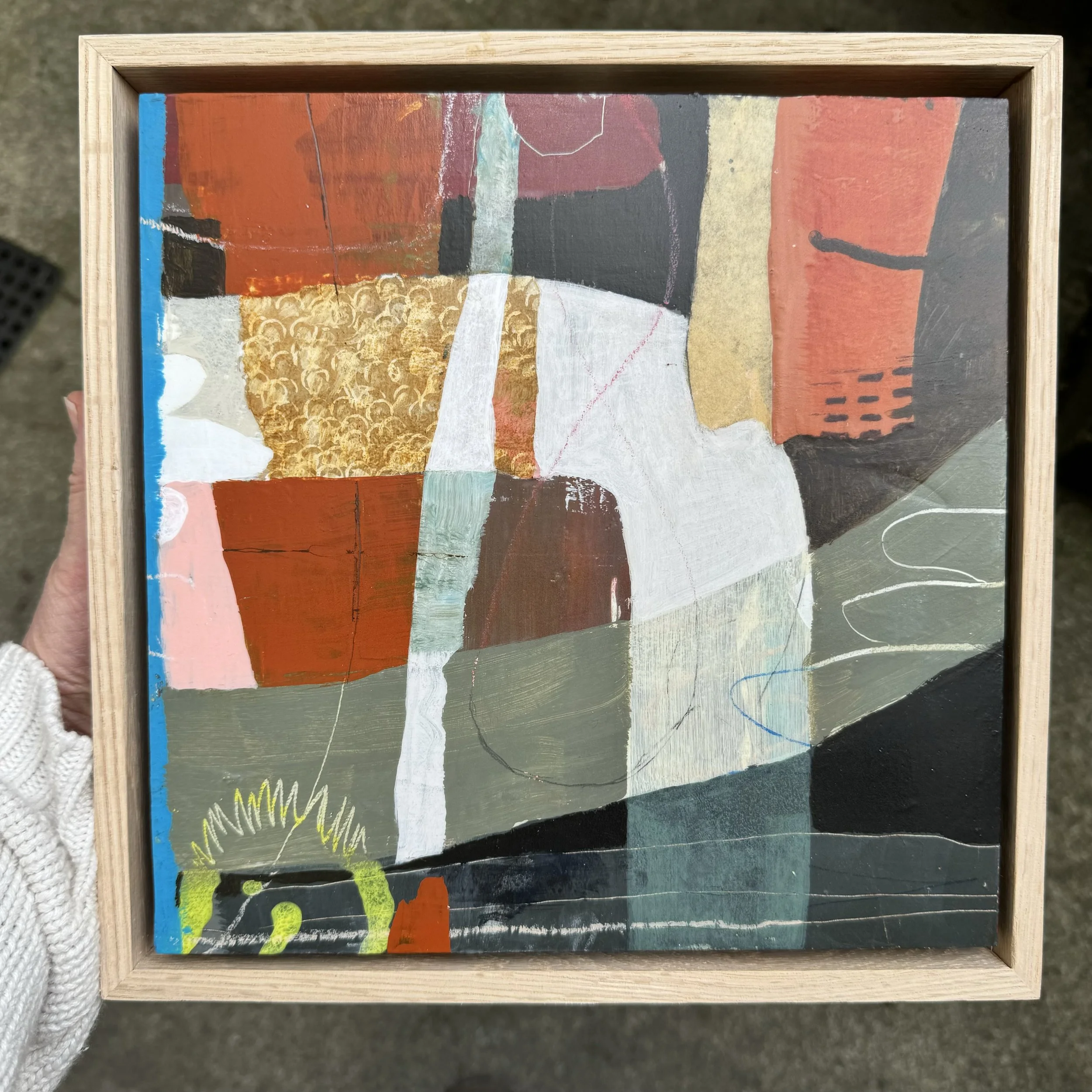 Don't Go There 2024  |  Mixed media on board, 10 x 10 inches SOLD