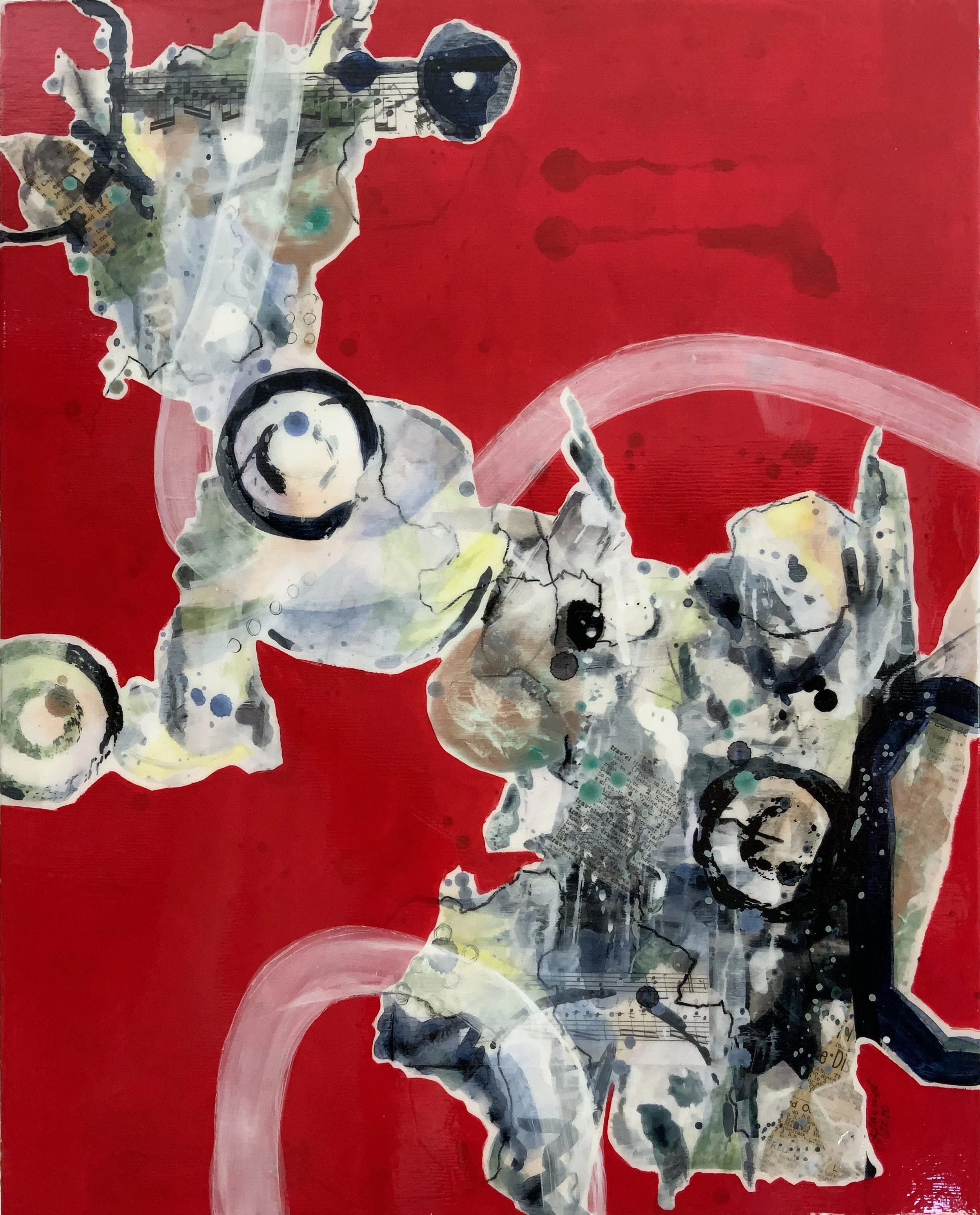 Red Pathway 2020  Mixed media on board, 20x16 inches