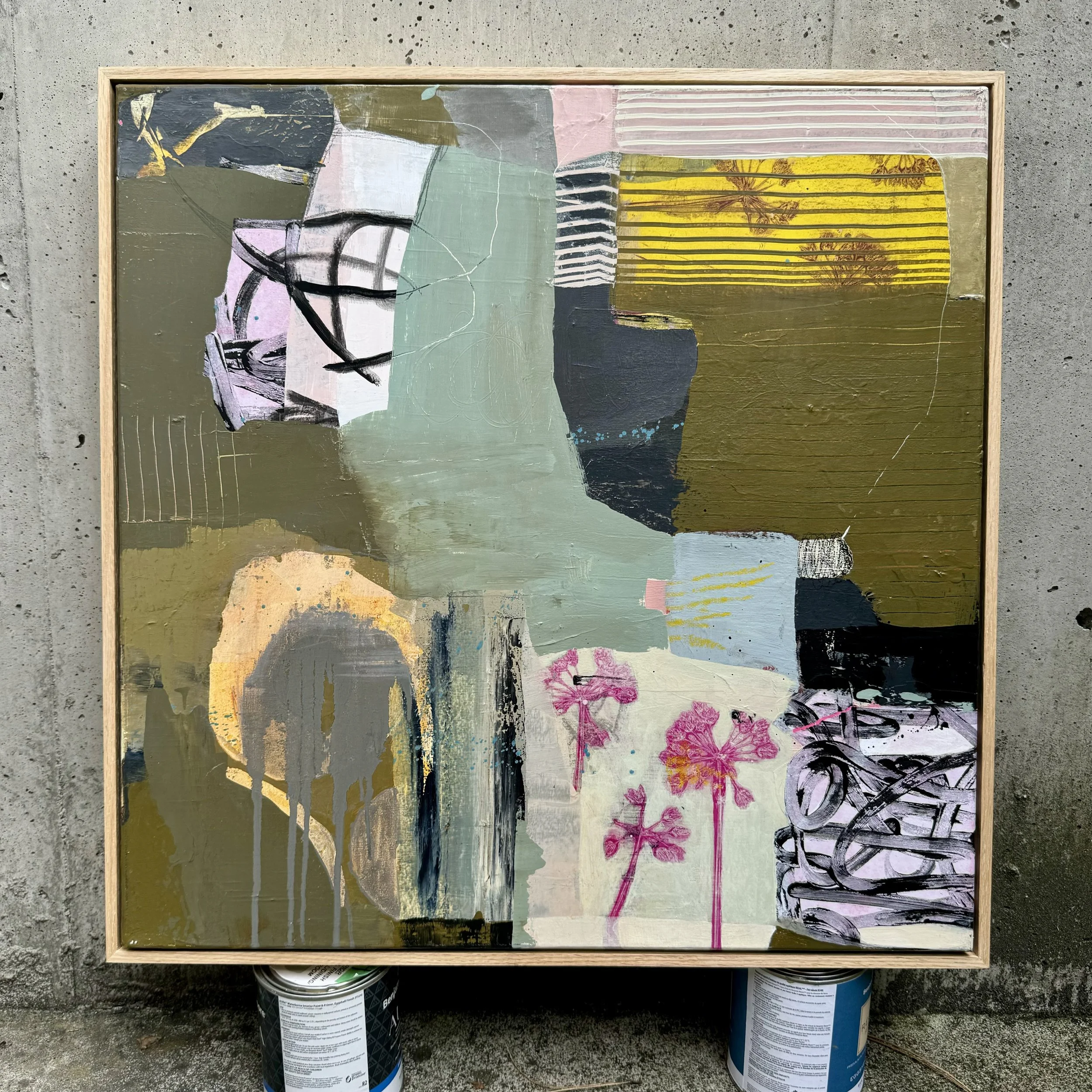 Race Among the Ruins 2024  |  Mixed media on board, 24 x 24 inches SOLD