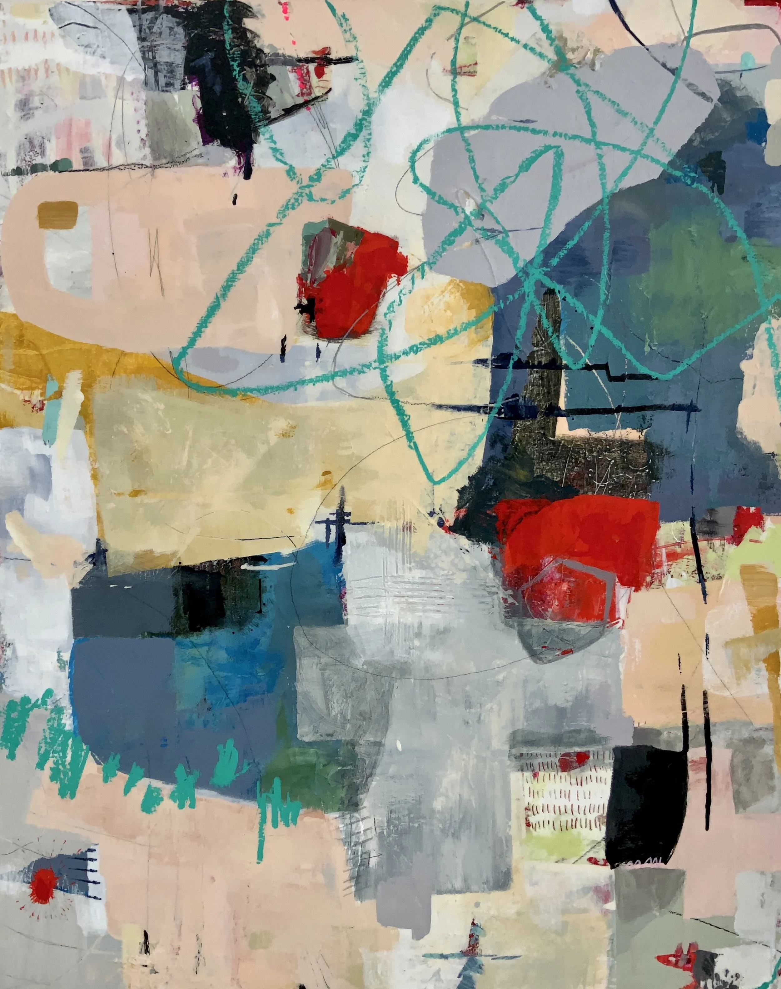 This is the Way 2022  Mixed media on board, 30x24 inches