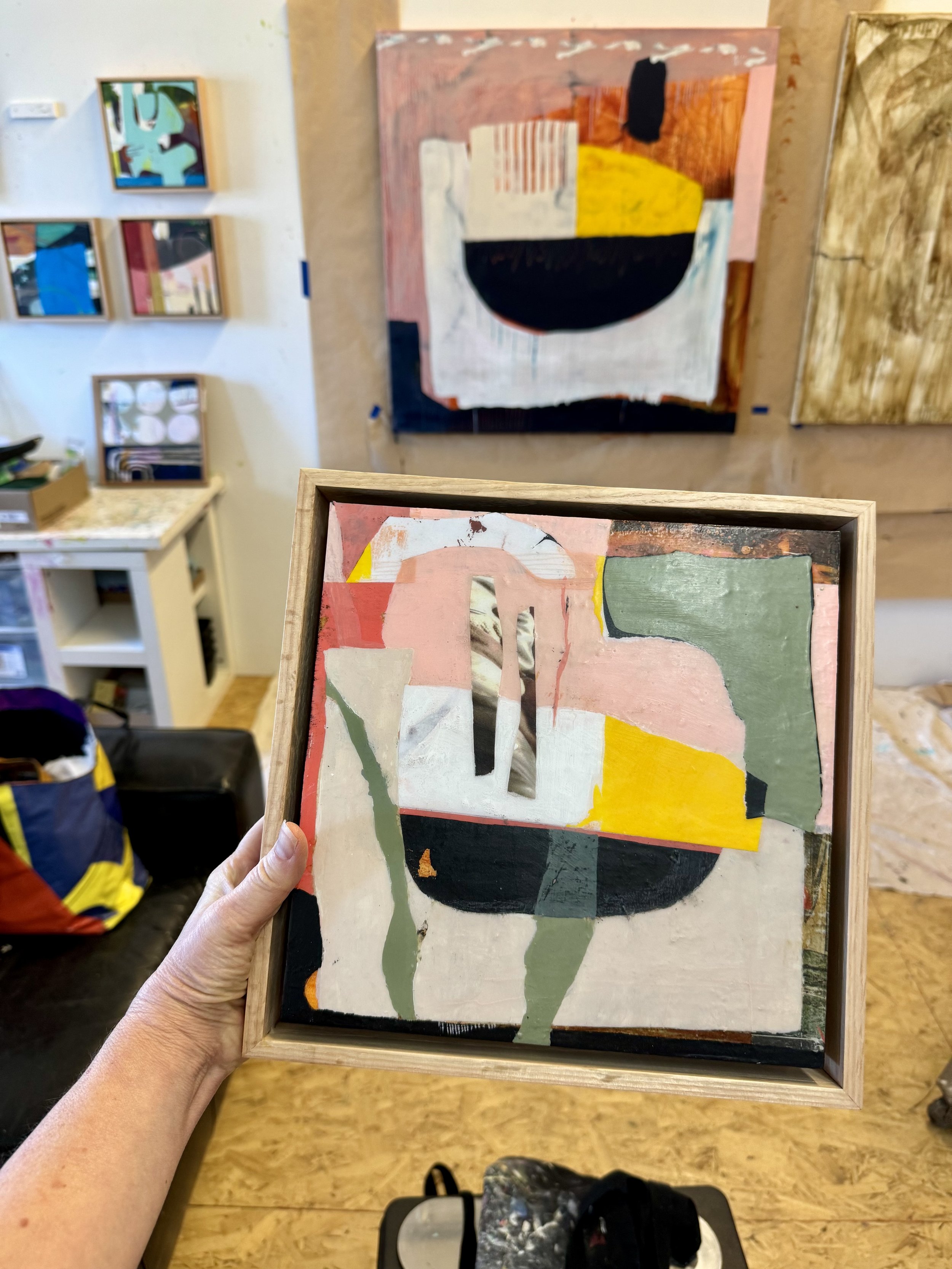 In the Studio: Scaling Up! Taking a 10x10 painting and testing out the design on a 42x42 painting.