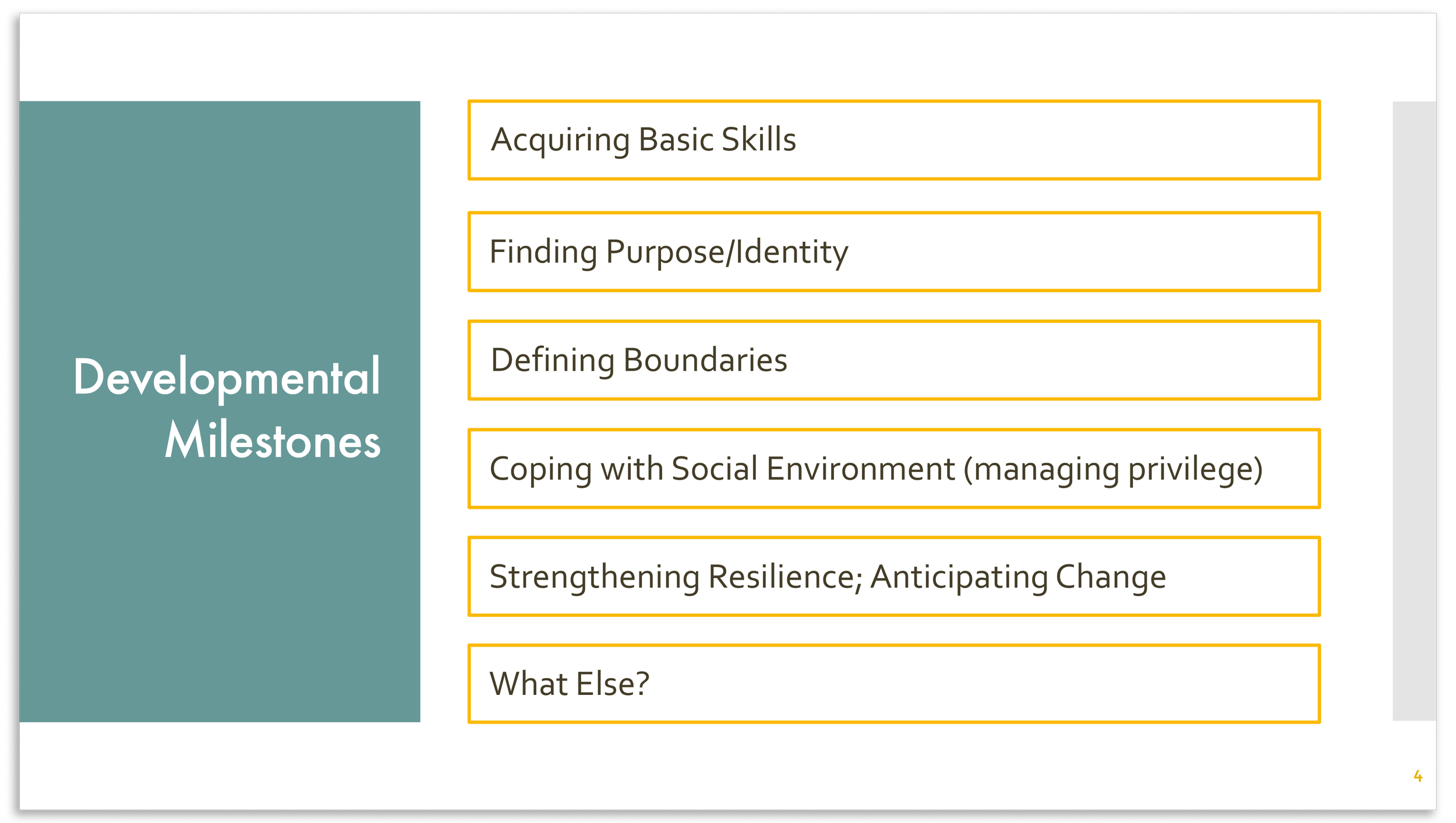 Developmental Milestones