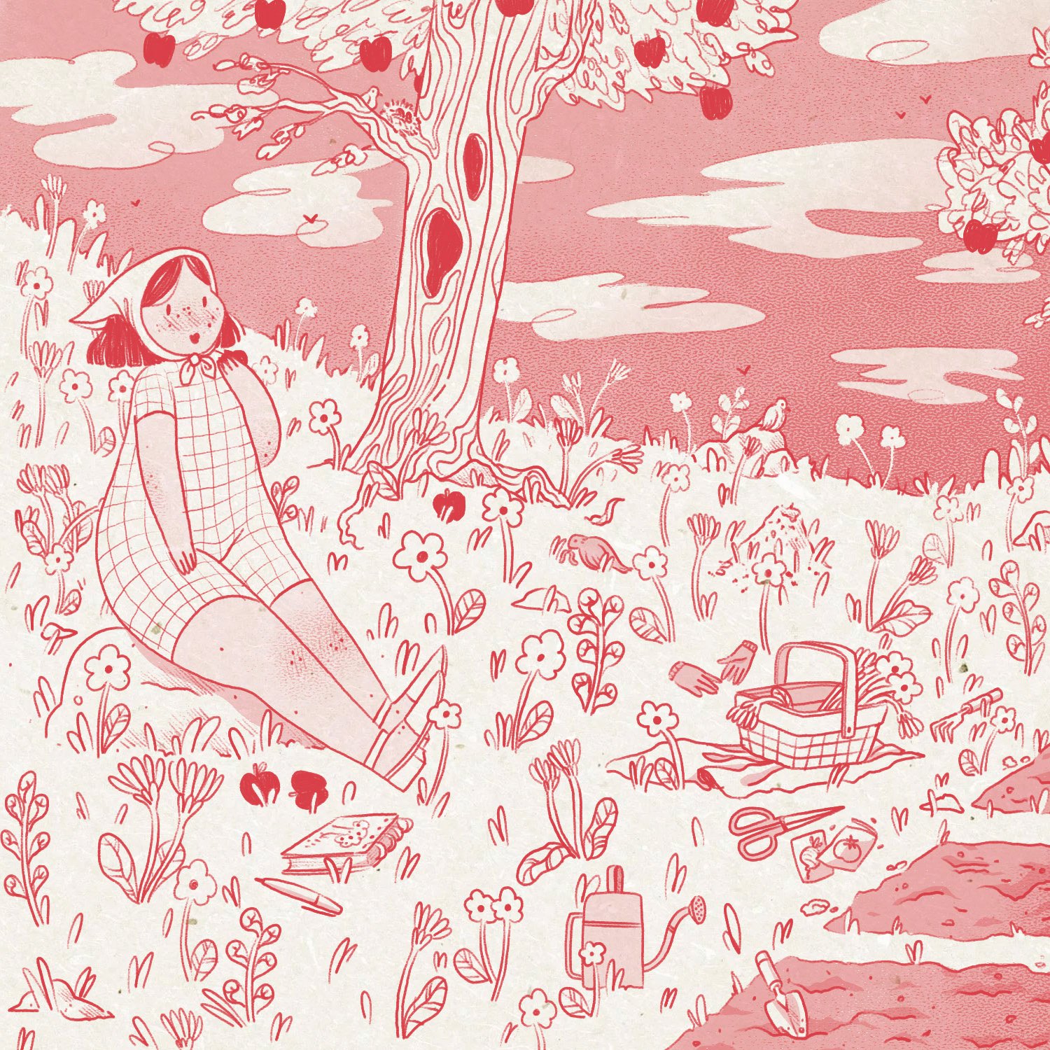 Pink Garden print