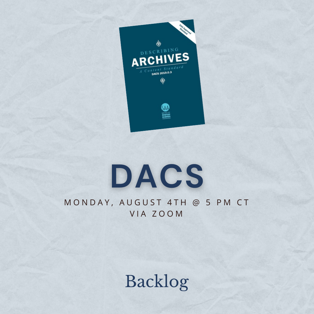 Webinar Registration • Backlog • Archivists & Historians