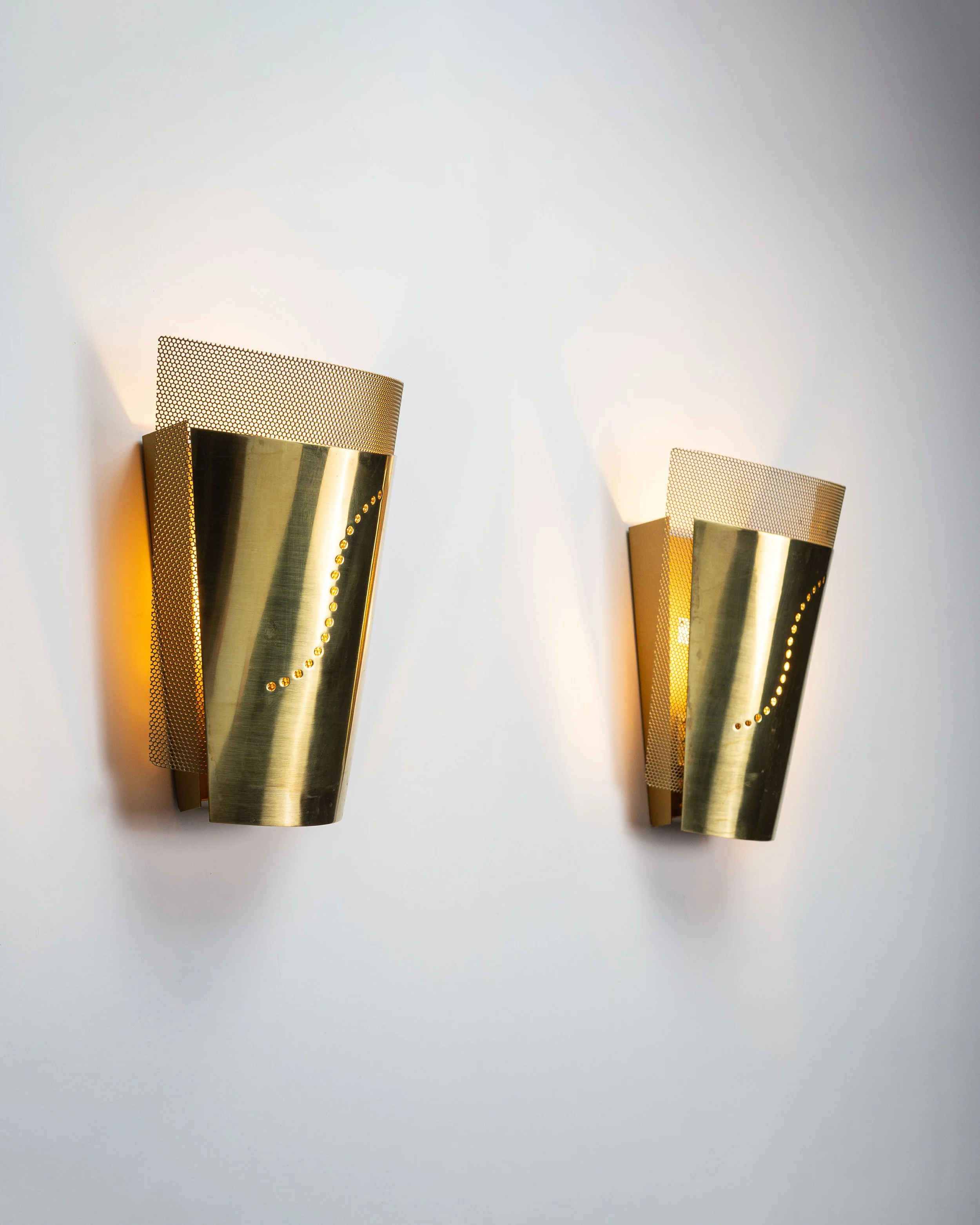 Set Brass Wall Lights, Ateljé Lyktan