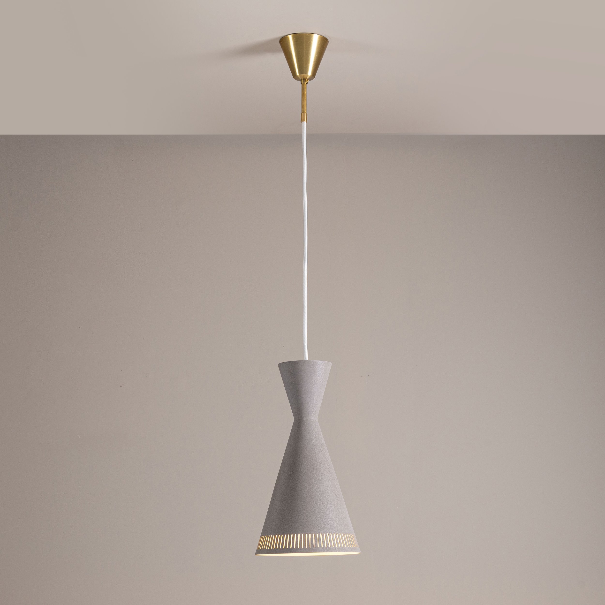 Grey Danish Cone shaped pendant light