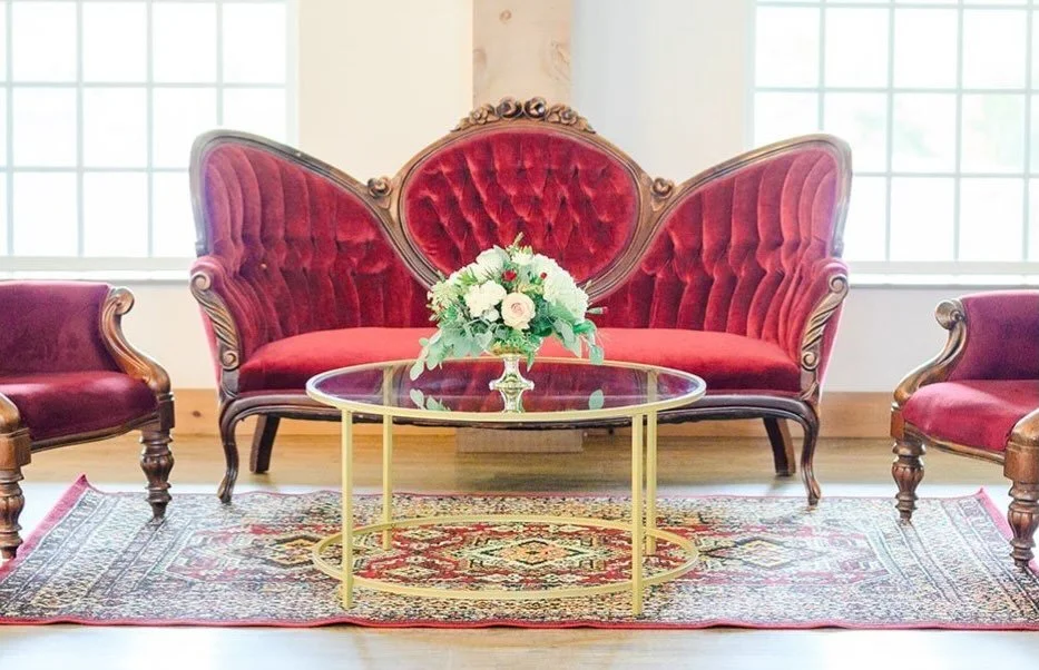A little vintage charm for your next event!

Our red settee and matching chairs are perfect for holiday parties, festive photo ops, and creating a statement moment at any event. ❤️✨

Available to rent through our website! Link in stories.🎄