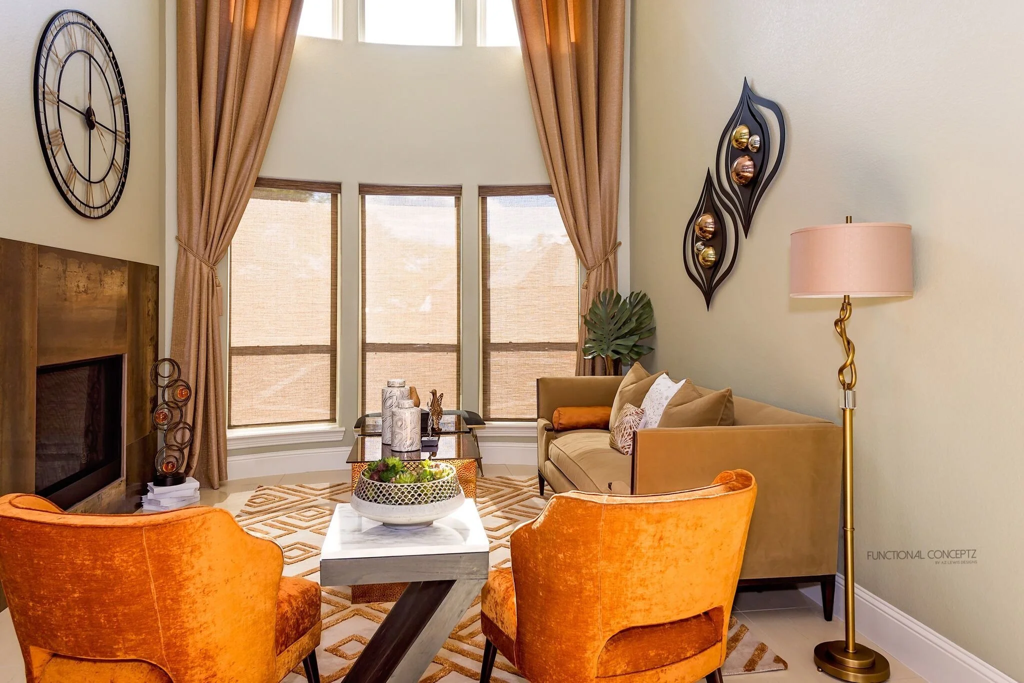 high ceilings with window treatments