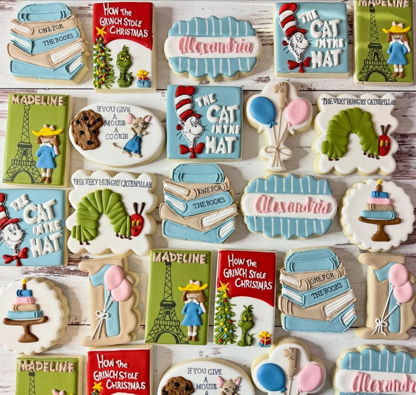 Happy birthday Alexandria! I hope it was &ldquo;one for the Books!&rdquo; 

#ifyougiveamouseacookie #birthdaycandlecookies #averyhungrycaterpillarcookies #oneforthebookscookies #oneforthebooks #jojoscookieboutique #blairsvillega