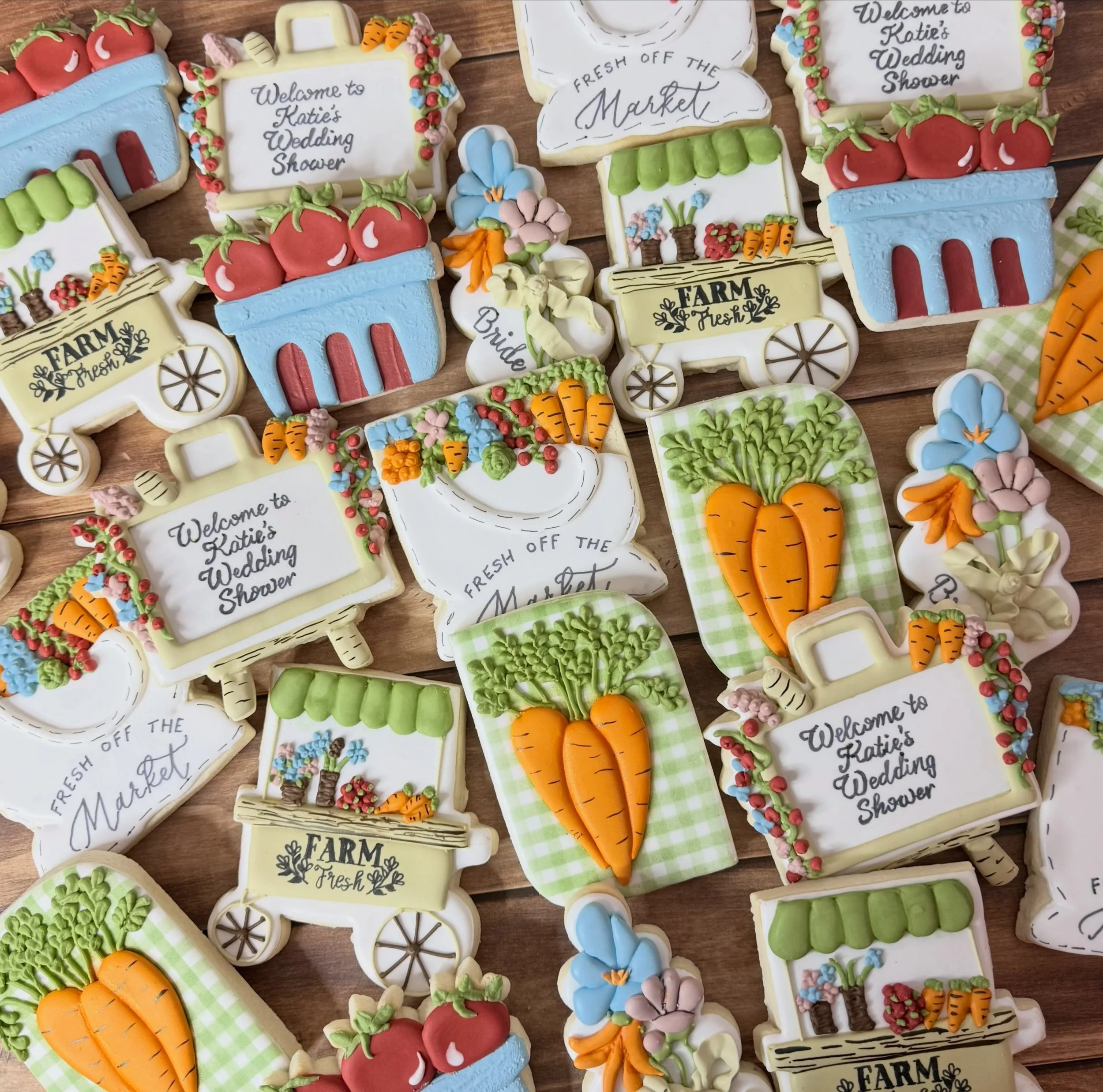She&rsquo;s &ldquo;Fresh Off the Market!&rdquo; Congratulations Katie on your upcoming nuptials! 👰💍💍💍

#bridalshowercookies #freshoffthemarket #jojoscookieboutique #blairsvillega
