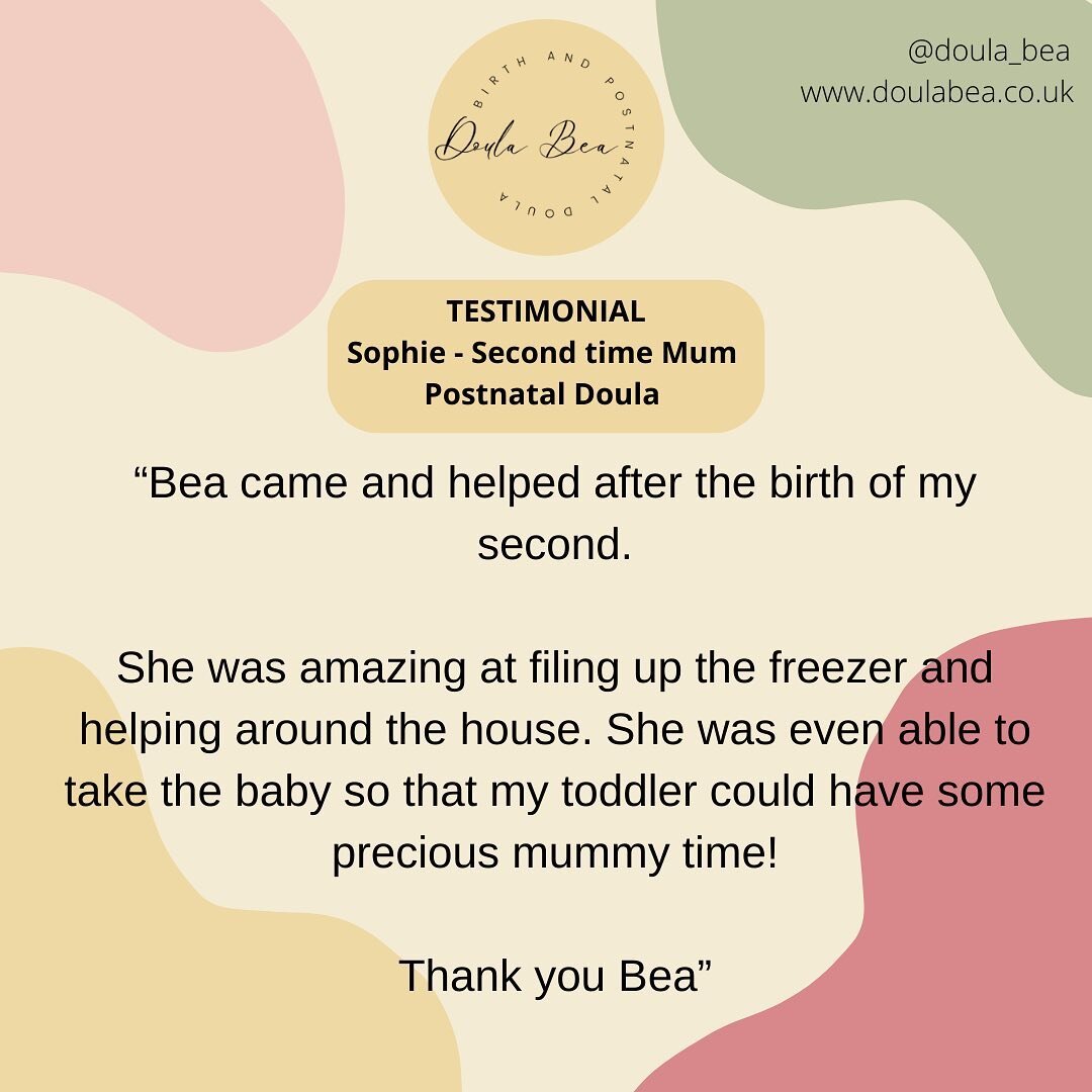 TESTIMONIAL - &ldquo;Bea came and helped after the birth of my second.

She was amazing at filing up the freezer and helping around the house. She was even able to take the baby so that my toddler could have some precious mummy time!

Thank you Bea&r