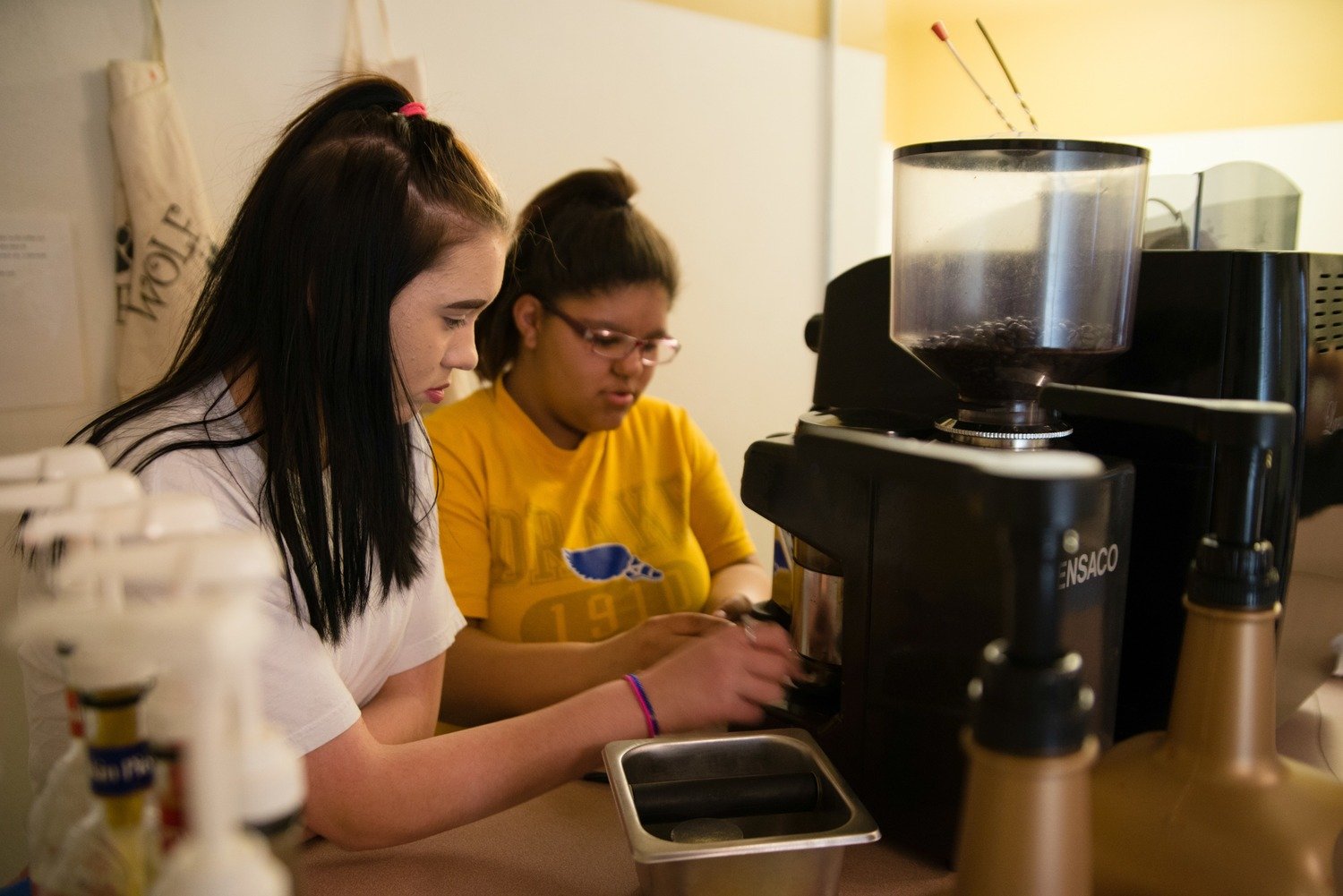 The Wolf Pack Cafe is our student-run coffee cart business.