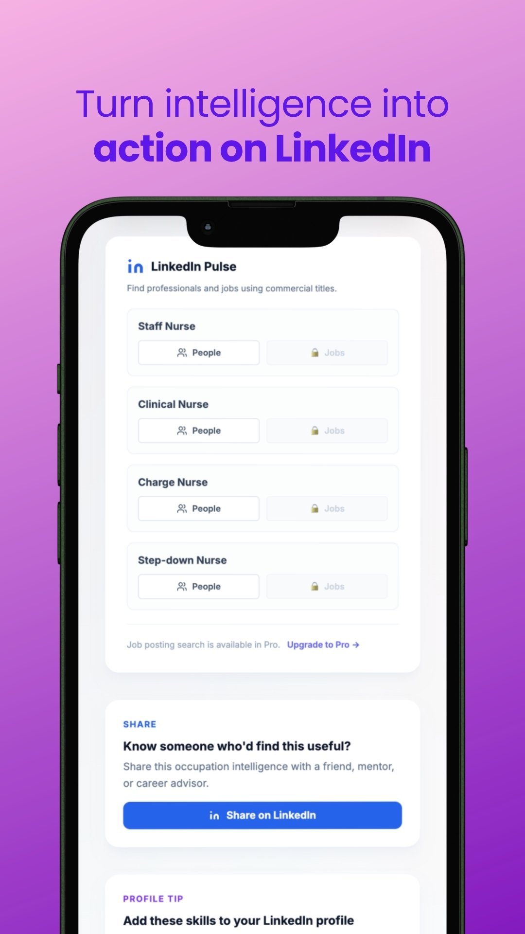 Turn intelligence into action on LinkedIn.