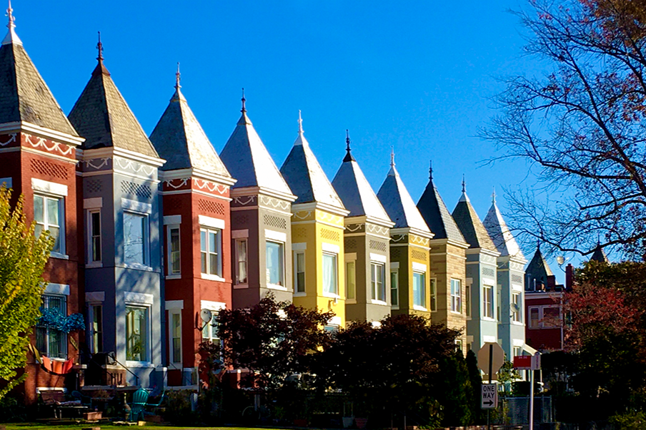 row houses washington DC colorful houses