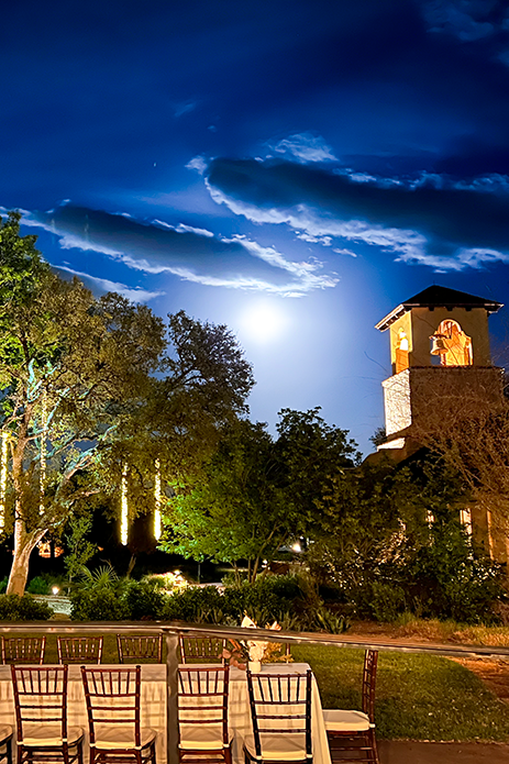 Camp Lucy, Dripping Springs TX nighttime chapel midnightblue