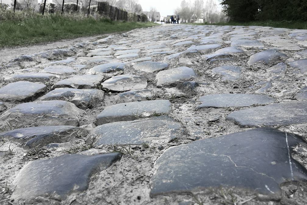 roubaix belgium cobblestones path cycling