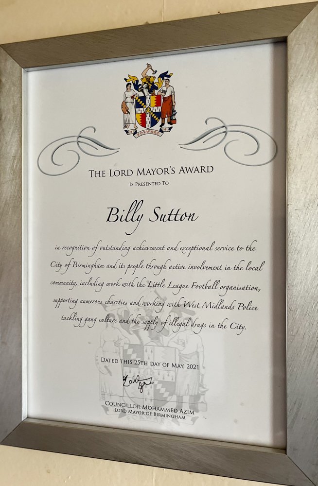 Lord Mayors Award, The highest award the city can give June 29 2021 Birmingham