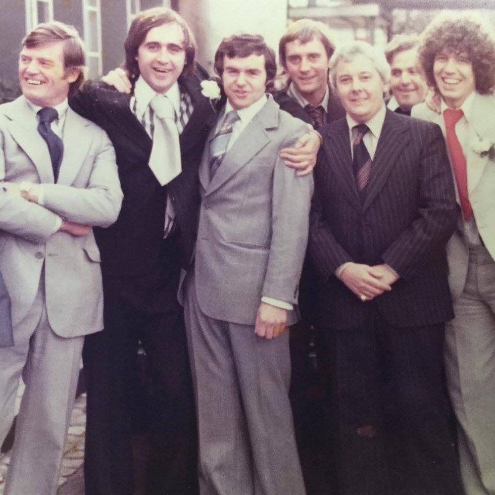 Sutty With Arm Around Best Man & Great Spender Johny Hunt On His Wedding Day to the love of his life Val, 1973