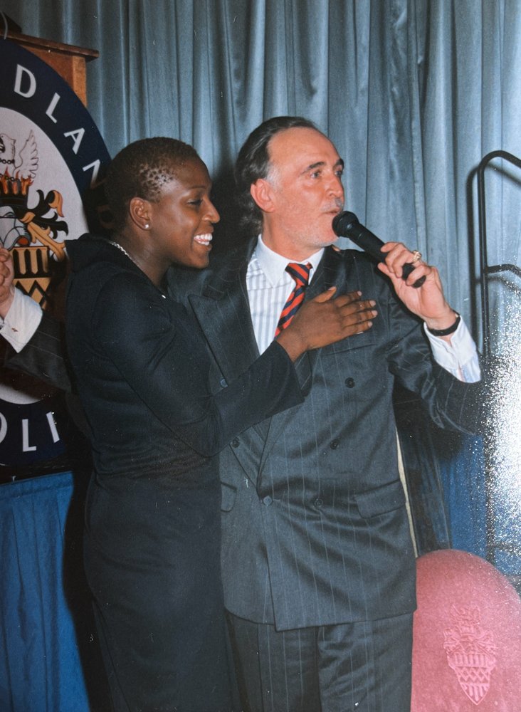 Mica Paris and Billy in 1996 at the Tally Ho. Mics sang the U2 song 'ONE' without music to Billy.