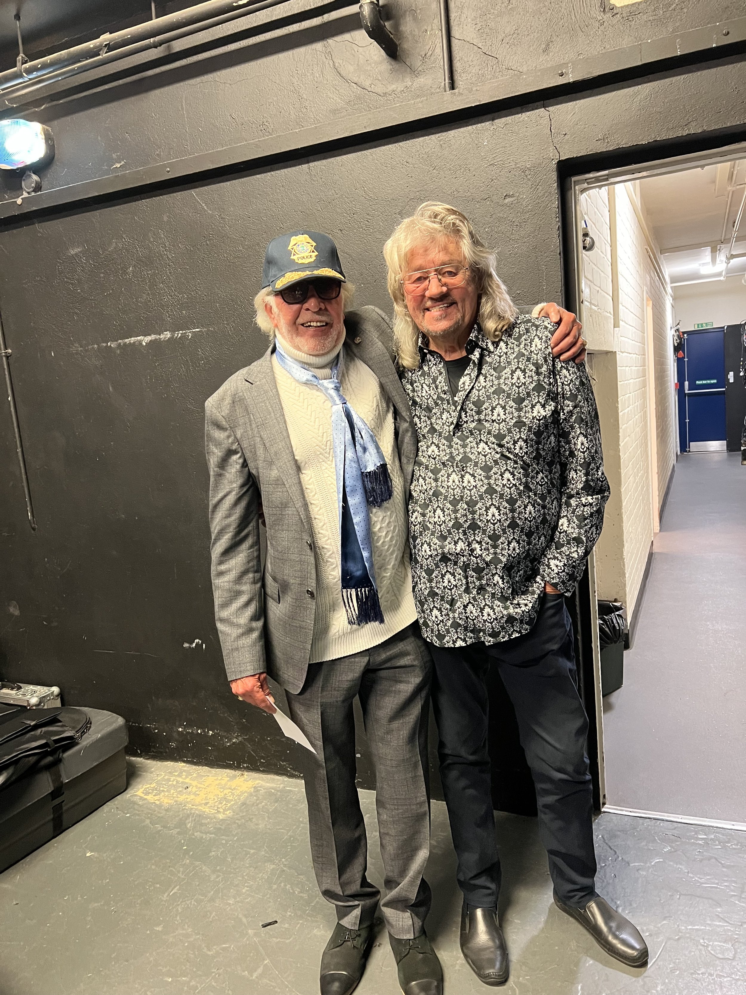 Sutty with his dear old friend, World renowned drummer, Bev Bevan, formerly of the great band 'MOVE' and 'ELO'. Going back a long way with a lifetime of memories.