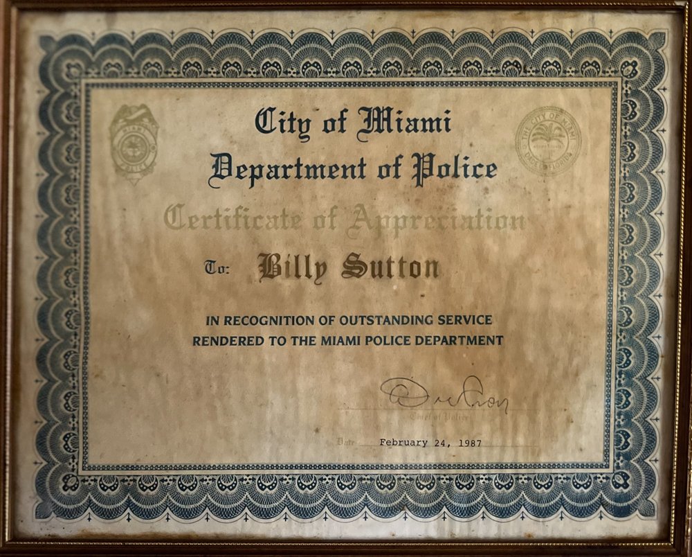 First Award from Chief Clarence Dickson.