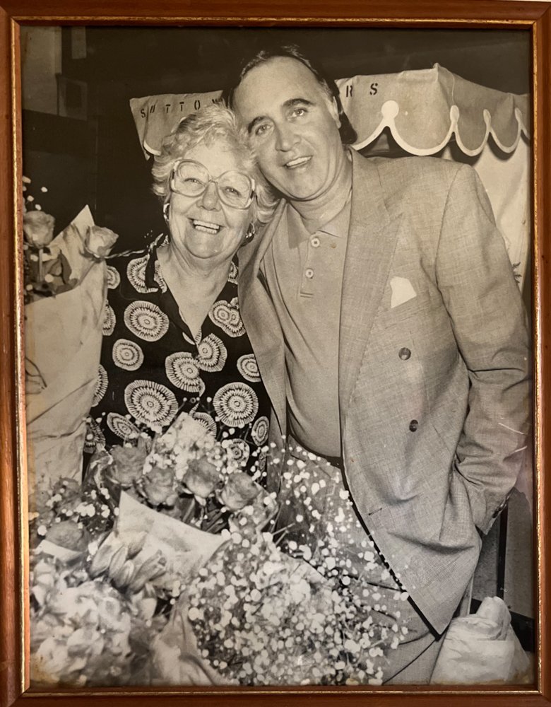 Mother Mary Sutton and Billy at Billys flower stall new street station for the Birmingham Evening Mail Headline - "Crusades against the evil of Crack Cocaine"