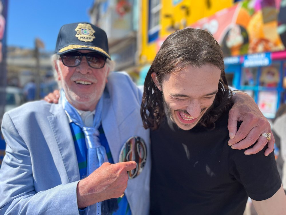 Billy with Director and Actor Luke who played Billy in the film The Legend Plays On.