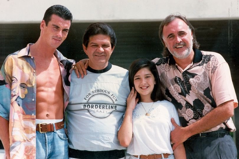 Billy Sutton in 1990 with his great friend Pablo Commacho, one of the elite Task Force that was instrumental in taking back the streets of Miami from the drug gangs. Pablo is with his daughter. On the left is Gary Stretch