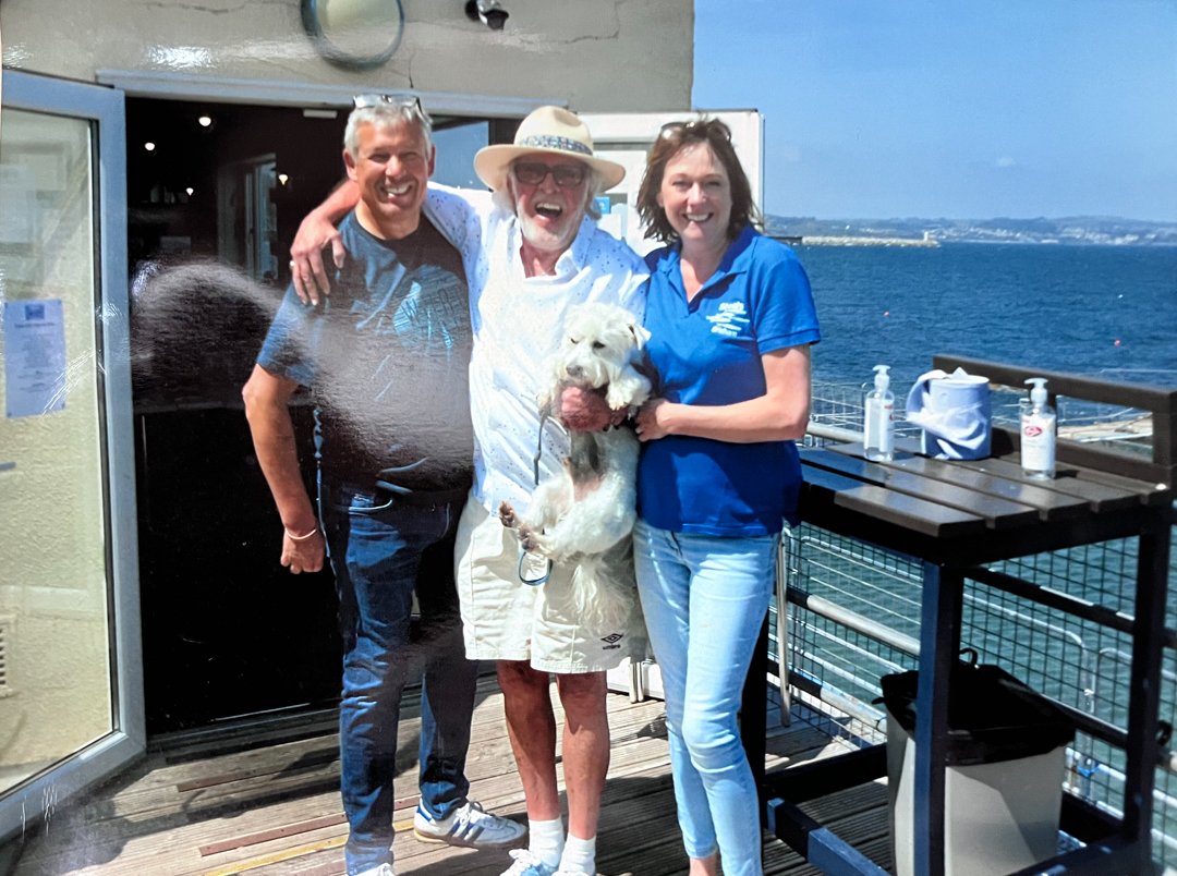 My wonderful and dearest friends, Sean and Sarah Perkes, who have been outstanding friends for my many years in Brixham.
Picture taken at their fabulous restaurant, 'Shoals' in Shoalstone Pool Brixham