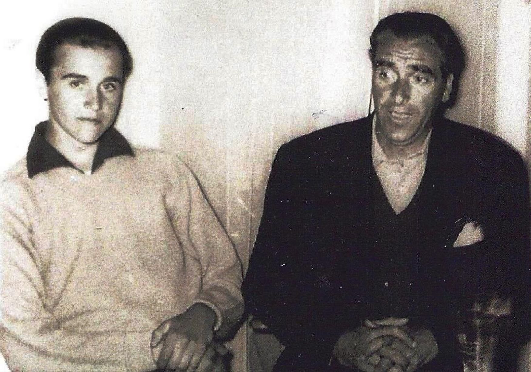 Billy in 1958 with his dad, Billy Sutton senior, who was a big Birmingham City fan and from whom Billy got his love of football