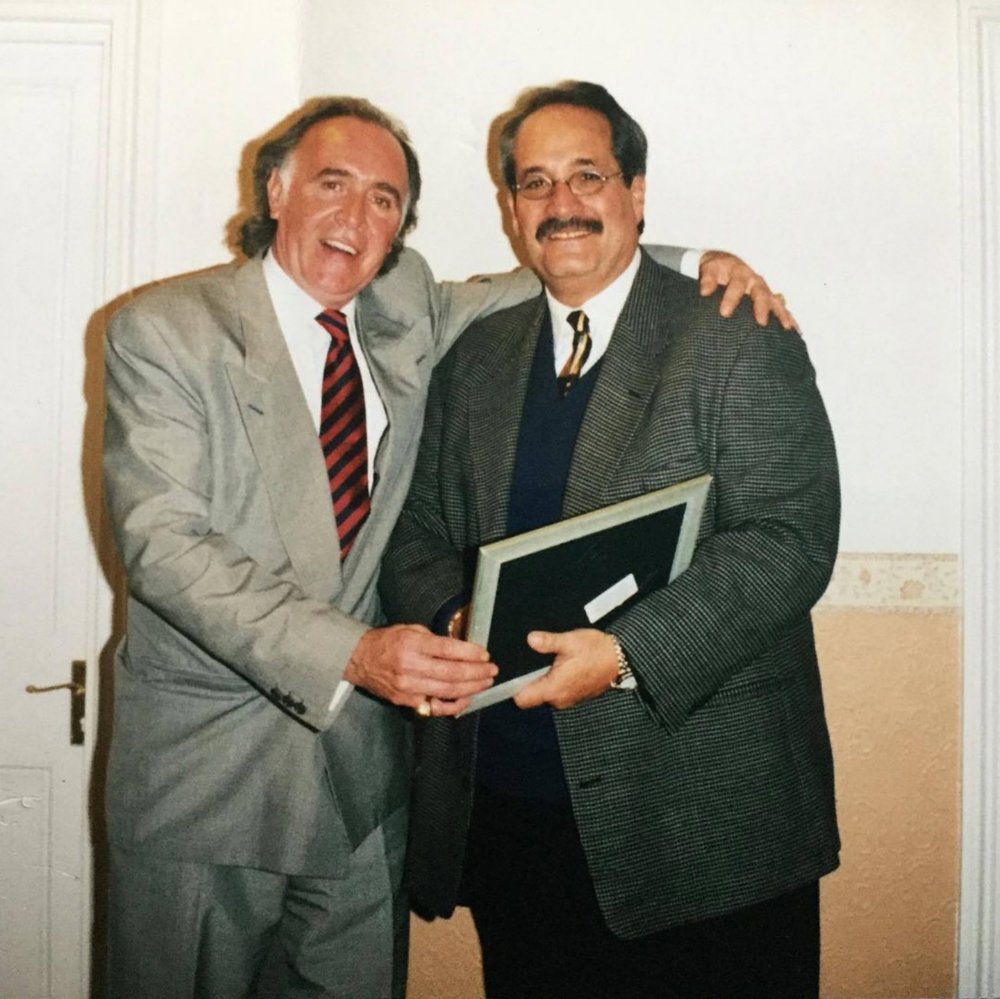 Billy ‘Sutty’ Sutton awarding his great friend the Honourable Judge Leon Firtel with a contribution to Miami, 2004