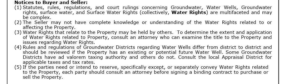 Water Rights Viewer Seller's Disclosure about Groundwater and Surface Water Rights — Middle ...