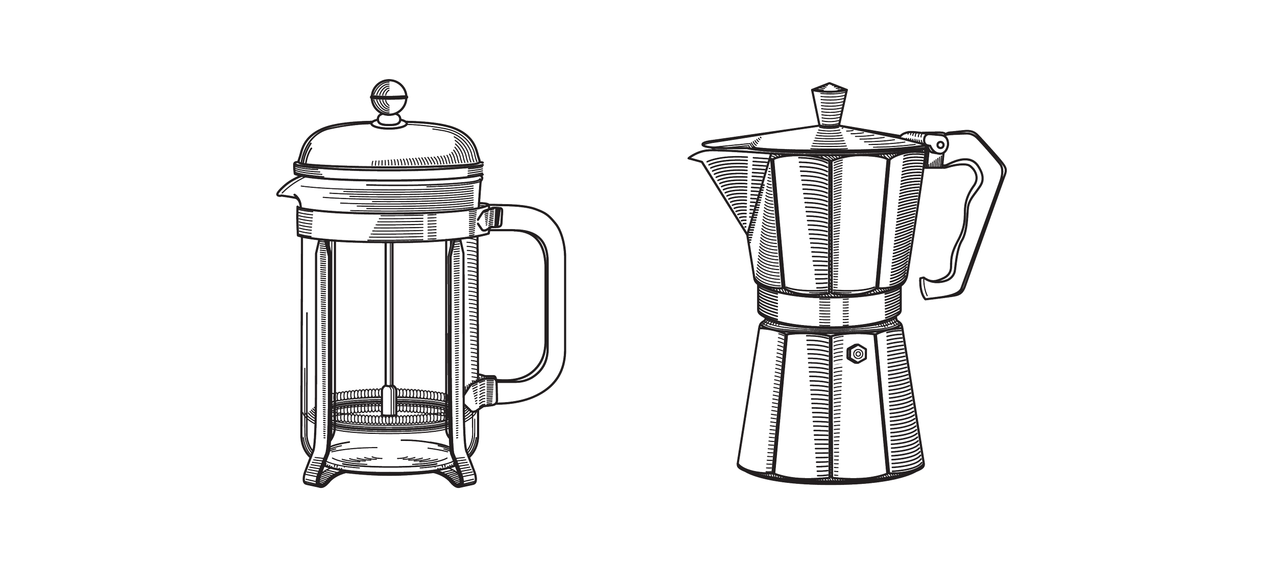 French Press, Moka illustration