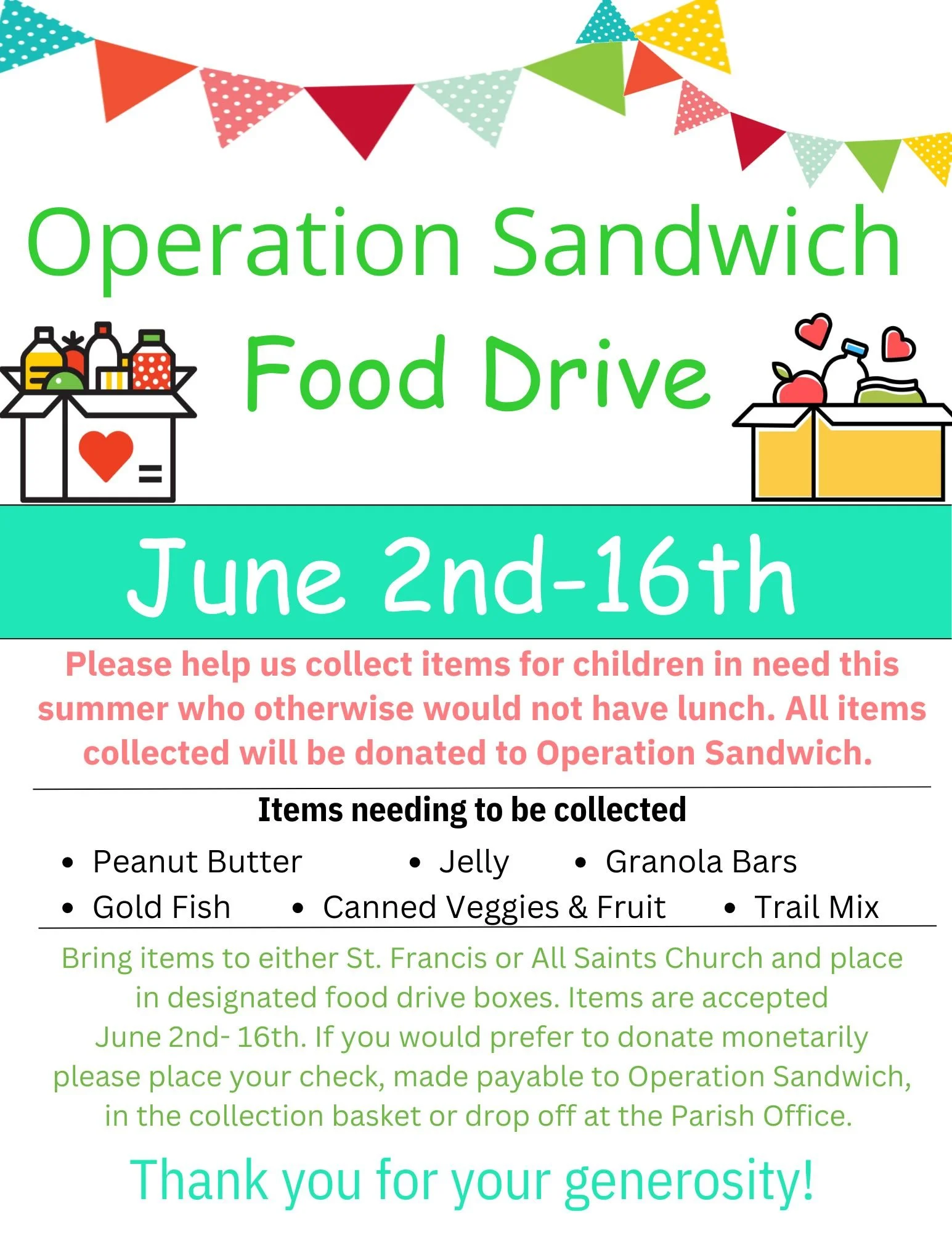 Operation Sandwich Food Drive — Brainerd Catholic