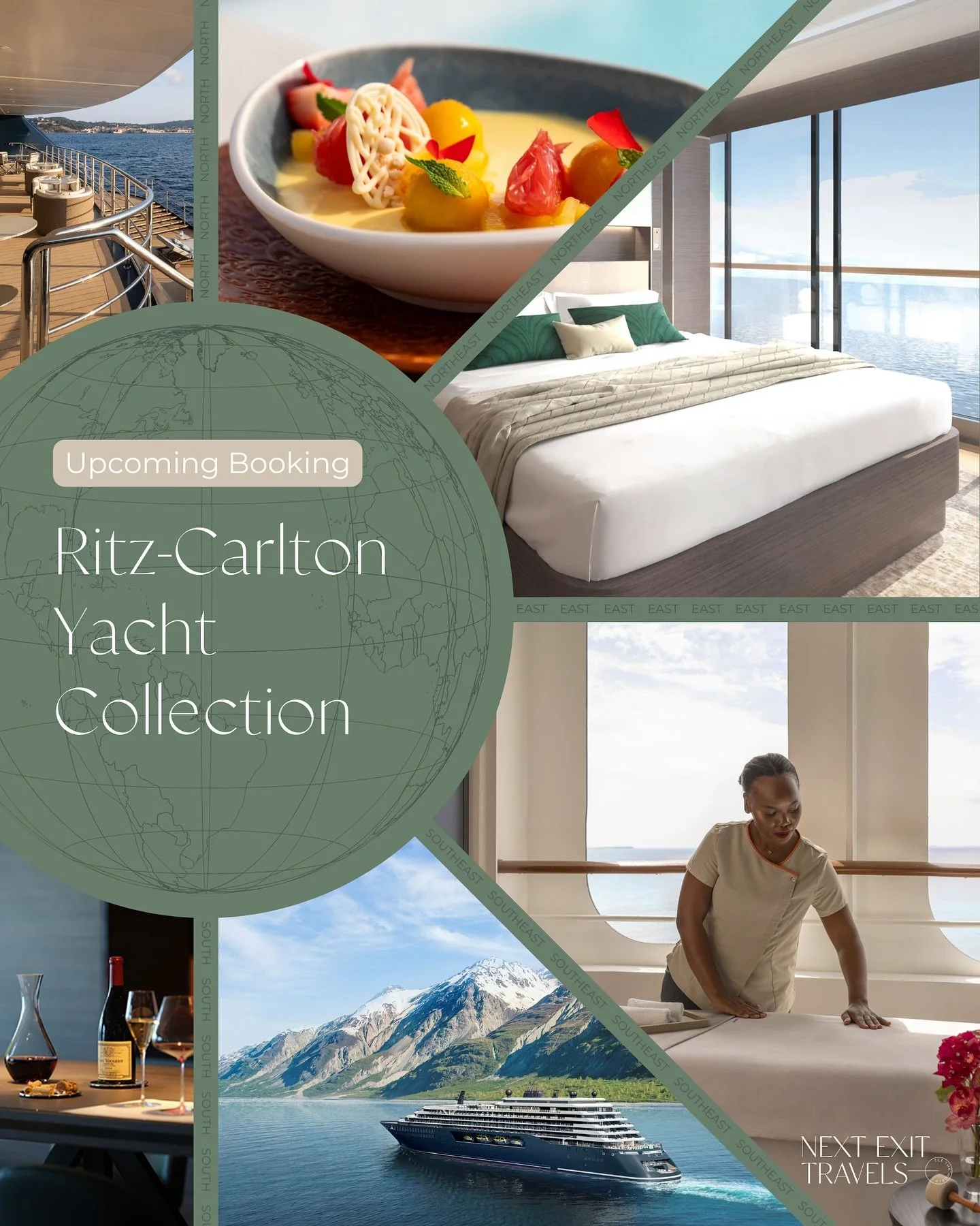 Next Exit Insiders travel smart and this upcoming booking is no exception ✅  Sailing never looked so effortless, thanks to @ritzcarltonyachtcollection . Picture the ease of a luxury cruise without the crowds: an elegant suite, refined dining, and ser