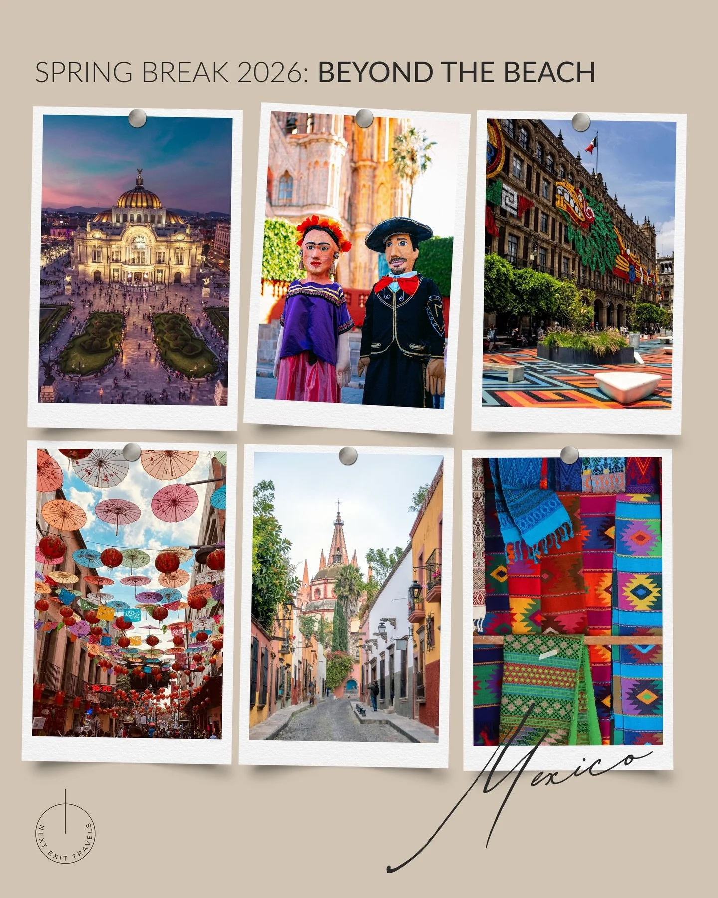 As we roll into December, here&rsquo;s a quick Next Exit Insider tip for families who like their Spring Break with a little more culture than coastline.

Trade the beach loungers for destinations like San Miguel de Allende, Oaxaca, or Mexico City. Pi