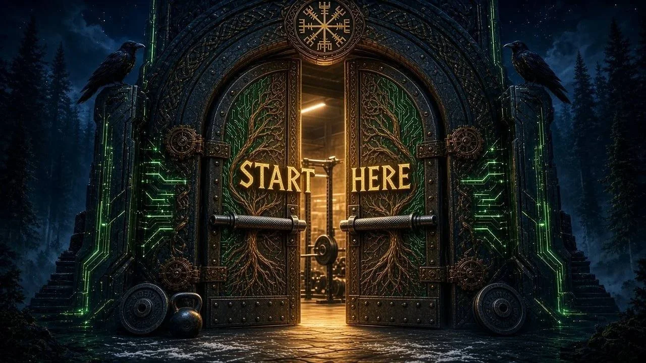 Vault door with START HERE, enter Fire & Ice Wellness