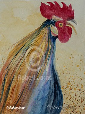 Barn Yard Caller ©
Watercolor On 100% Rag WC Paper
6"w x 8"h Painting