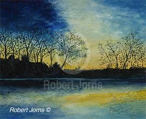 Blue Evening Reflections ©
Gouache On 100% WC Paper
12"w x 8"h Painting