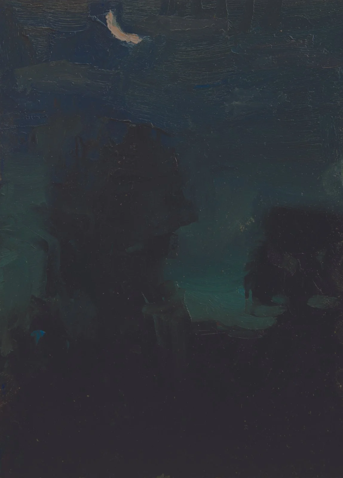 Montana Moon, 4:30am, 7” x 5”, oil on panel, $500