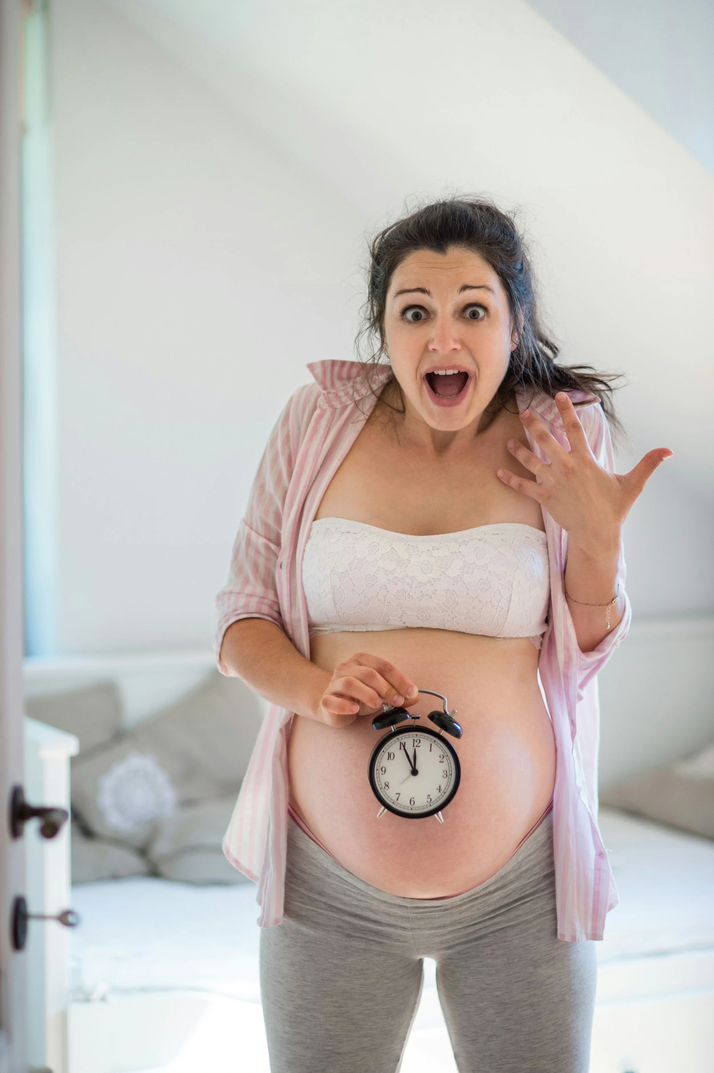 What do you do when the client goes into labor before paying her balance in full?