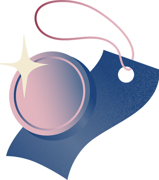 An illustration of a stethoscope with a pink tube and a blue chest piece, set against a gray background.