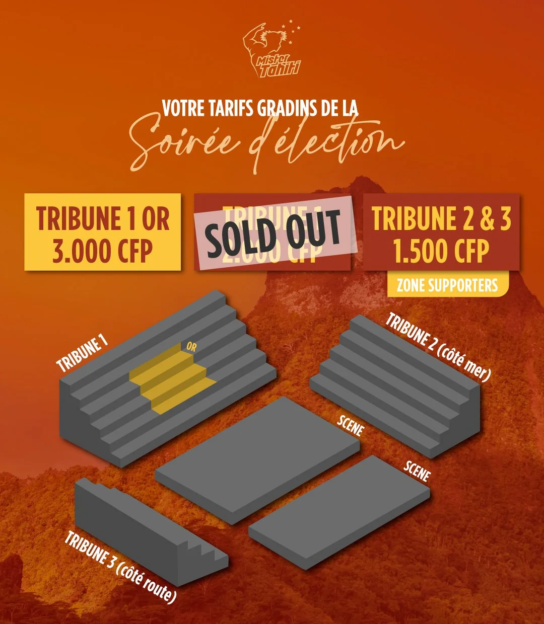 🎟️ Mister Tahiti 2025 &ndash; Choisis ta place, choisis ton camp !
Le samedi 27 septembre, To&rsquo;ata vibrera au rythme de nos 10 candidats pr&ecirc;ts &agrave; marquer l&rsquo;histoire. 🌺🔥

⚔️ Cette ann&eacute;e, les zones supporters font leur 