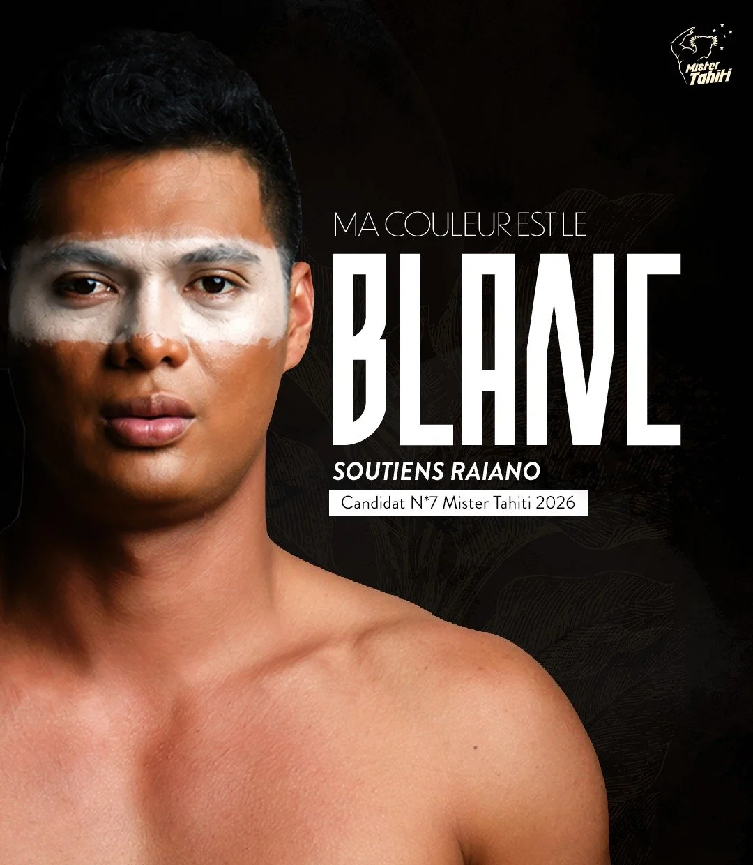 𝗖𝗔𝗡𝗗𝗜𝗗𝗔𝗧 𝗡&deg;𝟳 &mdash; @raianoteihotaataoff 🤍

𝗦𝗔 𝗖𝗢𝗨𝗟𝗘𝗨𝗥 : 𝗕𝗟𝗔𝗡𝗖

Vendredi soir, une vague blanche derri&egrave;re Raiano.
Vous soutenez notre candidat N&deg;7 ? Venez avec une touche de blanc et faites de cette couleur le