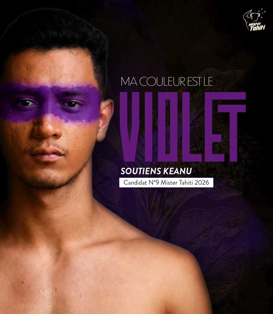 𝗖𝗔𝗡𝗗𝗜𝗗𝗔𝗧 𝗡&deg;𝟵 &mdash; @keanuinaoff 💜

𝗦𝗔 𝗖𝗢𝗨𝗟𝗘𝗨𝗥 : 𝗩𝗜𝗢𝗟𝗘𝗧

Dernier num&eacute;ro, mais certainement pas derni&egrave;re &eacute;nergie : vendredi, Keanu compte sur sa vague violette.

Vous soutenez notre candidat N&deg;9 