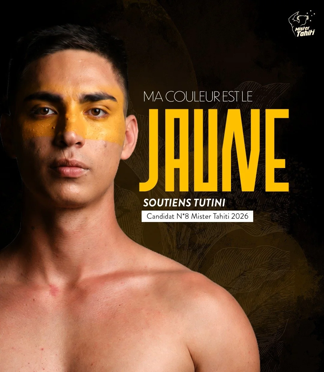 𝗖𝗔𝗡𝗗𝗜𝗗𝗔𝗧 𝗡&deg;𝟴 &mdash; @tutinimartinoff 💛

𝗦𝗔 𝗖𝗢𝗨𝗟𝗘𝗨𝗥 : 𝗝𝗔𝗨𝗡𝗘

Vendredi soir, le jaune doit illuminer les Jardins de la Mairie de Papeete !
Pour soutenir Tutini, candidat N&deg;8, portez une touche de jaune et rassemblez-vo