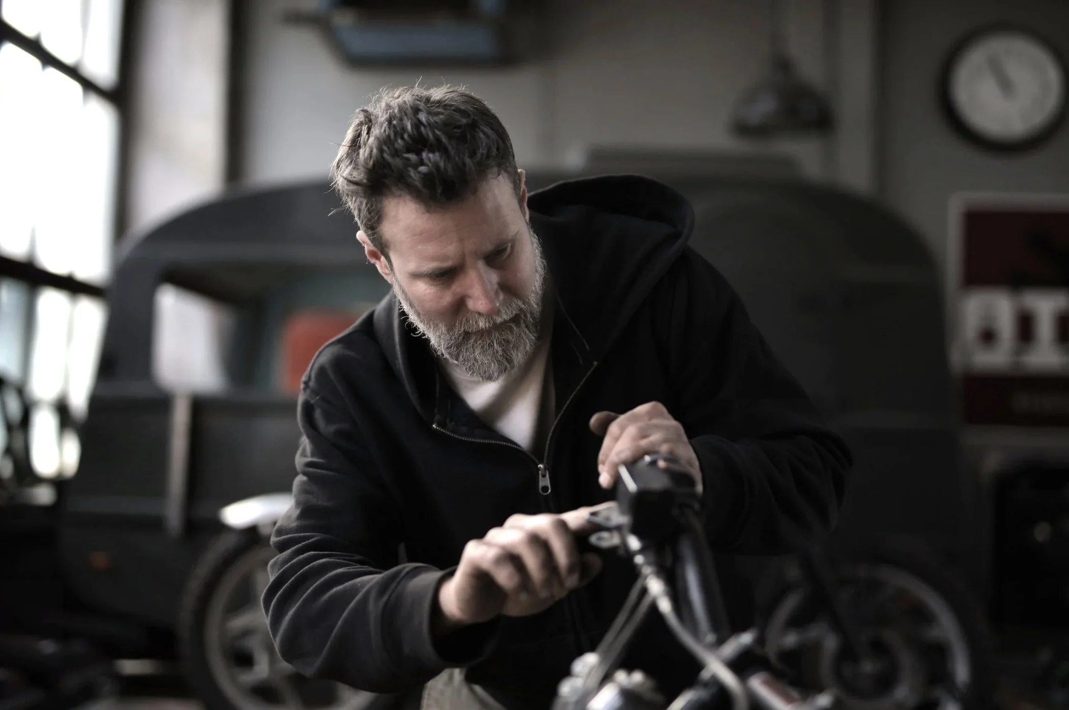 mechanic working on car