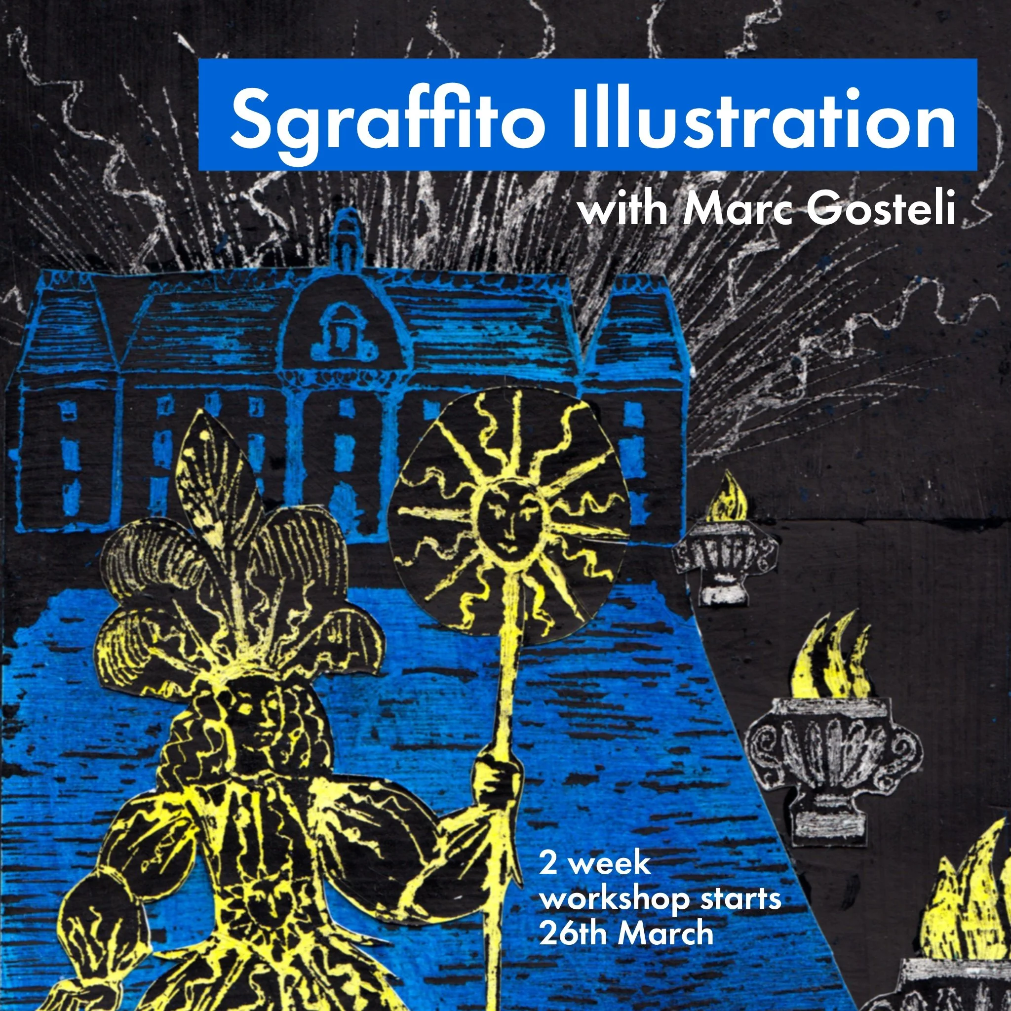 Illustration workshop (2 weeks) - Sgraffito technique